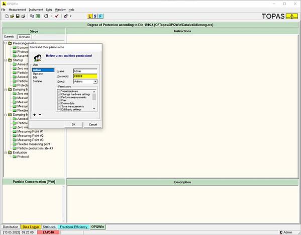 Software zur Schutzgradmessung OPQWin