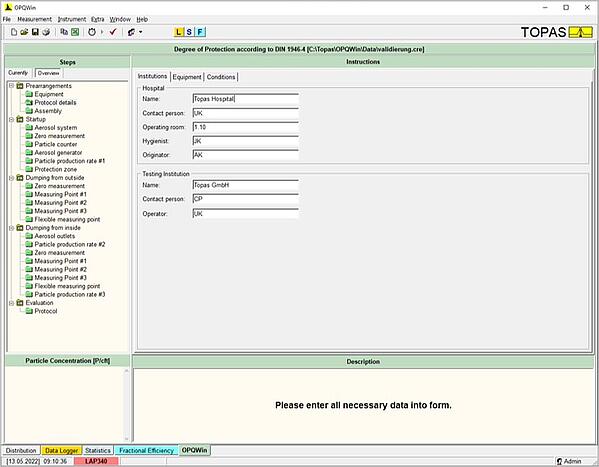 Software zur Schutzgradmessung OPQWin
